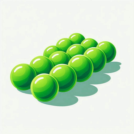 Green balls on a white background. Vector illustration. Eps 10.のイラスト素材