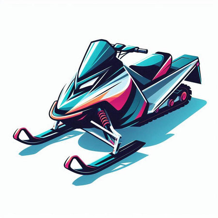 snowmobile on a white background, vector illustration, eps 10のイラスト素材