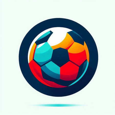 Soccer ball icon, vector illustration. Flat design style with shadow.のイラスト素材