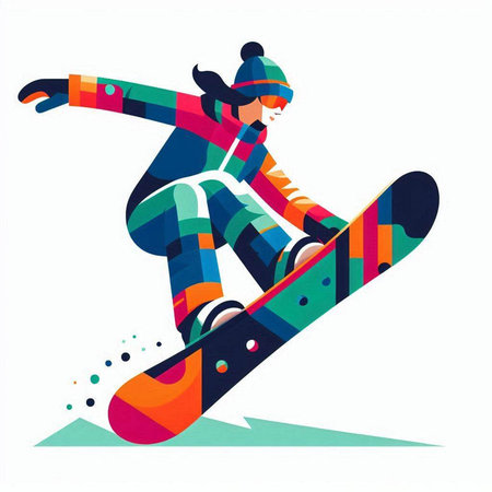 Snowboarder in a jump. Vector illustration. Eps 10.のイラスト素材