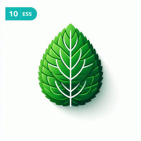 Green leaf icon, vector illustration. Flat design style. EPS 10のイラスト素材