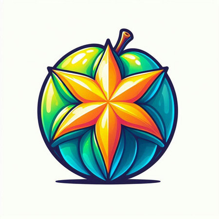 Star fruit vector icon isolated on white background. Illustration of star fruitのイラスト素材