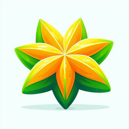 Star fruit icon. Vector illustration of a star fruit isolated on white background.のイラスト素材
