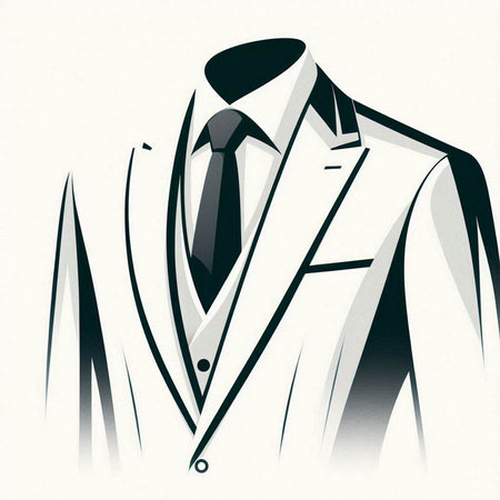 Vector illustration of a man in a suit on a white background.のイラスト素材