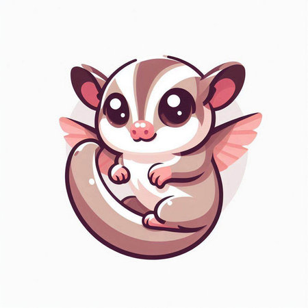 Cute cartoon sugar glider isolated on white background. Vector illustration.のイラスト素材