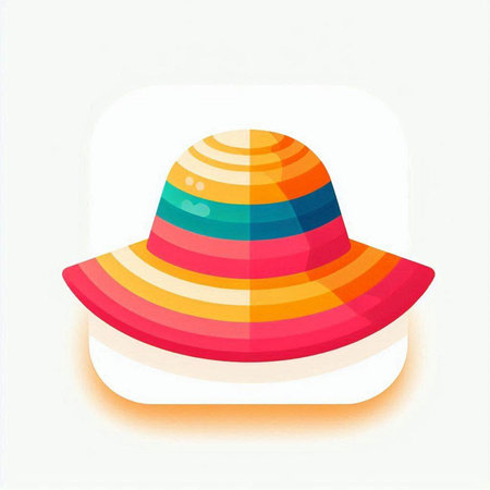 Colorful summer hat isolated on a white background. Vector illustration.のイラスト素材