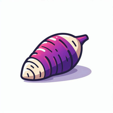 Illustration of a purple seashell isolated on a white background.のイラスト素材