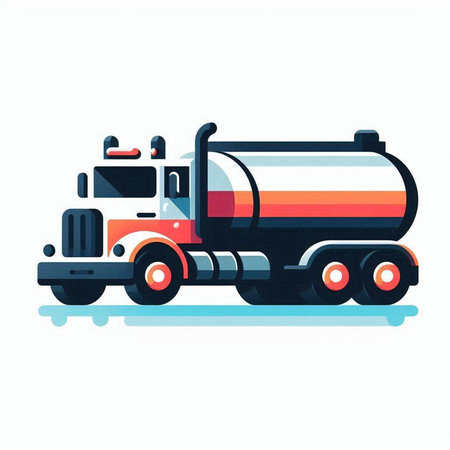Vector illustration of a tank truck isolated on white background. Flat style.のイラスト素材