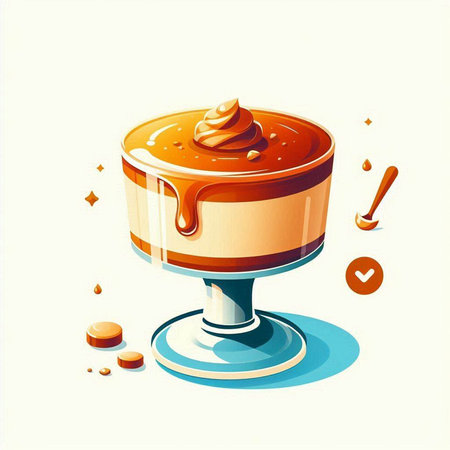 Illustration of a chocolate cake in a glass cup on white backgroundのイラスト素材