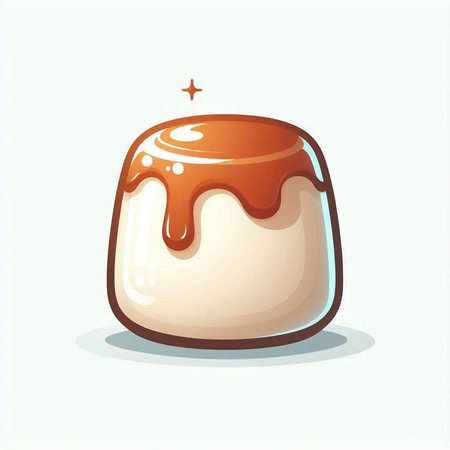 Chocolate pudding isolated on white background. Vector illustration in cartoon style.のイラスト素材