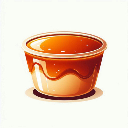 Honey in a bowl on a white background. Vector illustration.のイラスト素材