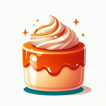 Illustration of a cake with cream on a white background - vectorのイラスト素材