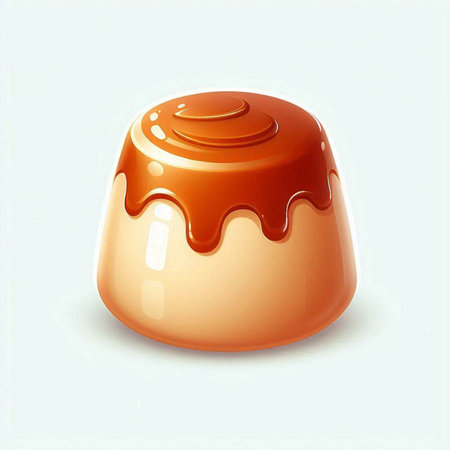 Illustration of a caramel candies on a white background with shadowのイラスト素材