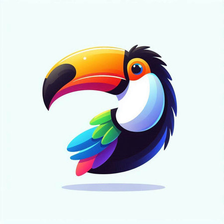 Colorful toucan isolated on a white background. Vector illustration.のイラスト素材