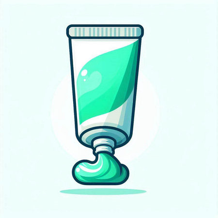 Illustration of a toothpaste tube isolated on a white background.のイラスト素材
