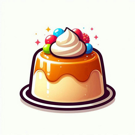 Illustration of a cartoon cake isolated on a white background - vectorのイラスト素材
