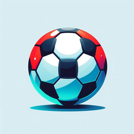 Soccer ball isolated on blue background. Vector illustration. Eps 10.のイラスト素材
