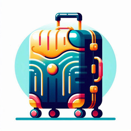 Suitcase icon in flat style. Vector illustration for your designのイラスト素材