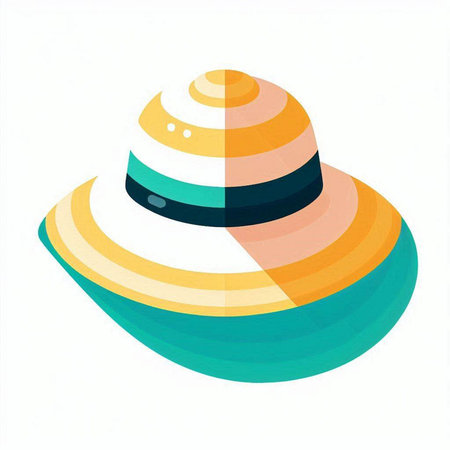 Beach hat icon, vector illustration, isolated on white background.のイラスト素材