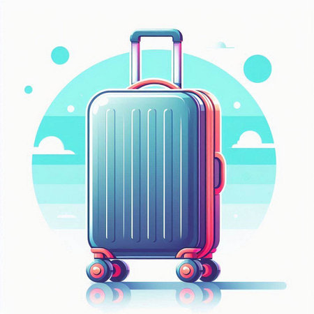 Vector illustration of a suitcase in a flat style on a white backgroundのイラスト素材