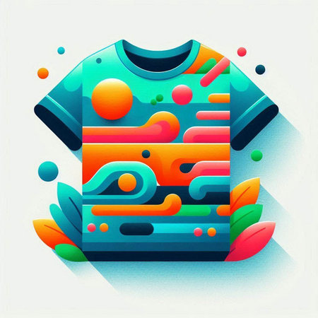 Colorful t-shirt with abstract background. Eps 10 vector file.のイラスト素材