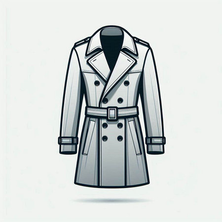 Vector illustration of a coat. Isolated on a white background.のイラスト素材