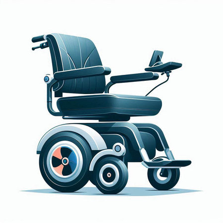 Wheelchair for disabled person. Isolated vector illustration on white backgroundのイラスト素材