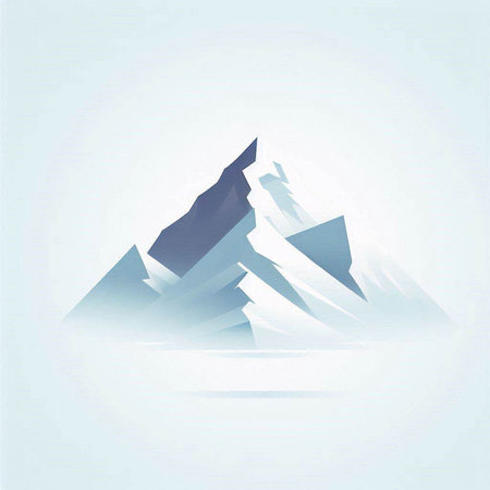 Abstract background with mountains and snowflakes. Vector Illustration.のイラスト素材