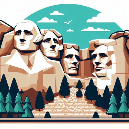 Egyptian pharaohs in the mountains. Vector illustration in retro styleのイラスト素材