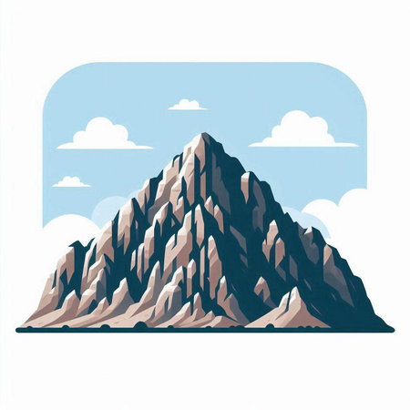 Mountains in the sky. Vector illustration of a mountain range.のイラスト素材