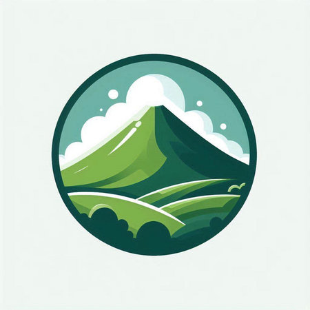 mountain and sky logo vector icon illustration design graphic template element.のイラスト素材