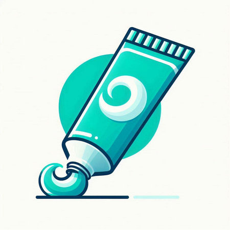 Vector illustration of a tube of toothpaste on a white background.のイラスト素材