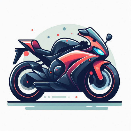 illustration of a motorcycle on a white background, vector illustration.のイラスト素材