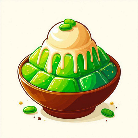 Illustration of turkish dessert baklava with pistachio.のイラスト素材