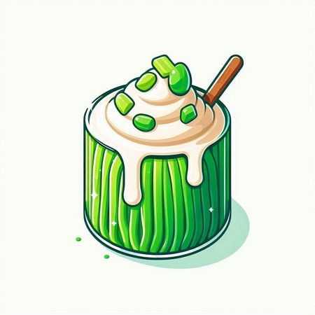 Coconut smoothie with whipped cream and cinnamon stick. Vector illustration.のイラスト素材
