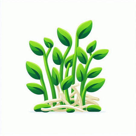 green sprouts isolated on white background. Vector illustration. Eps 10のイラスト素材