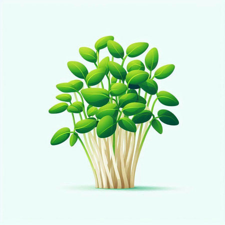 Green sprouts on white background. Vector illustration for your design.のイラスト素材