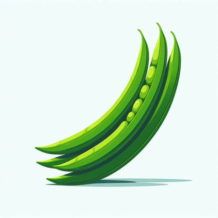 Fresh green peas on a light background. Vector illustration for your designのイラスト素材