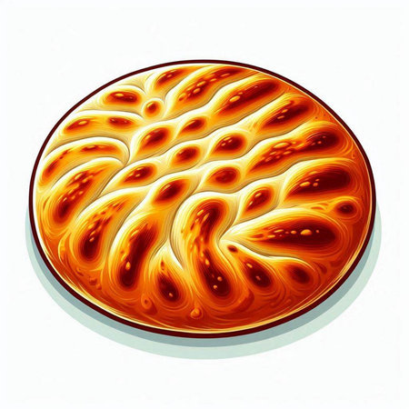 Illustration of a round cake on a white background with copy spaceのイラスト素材