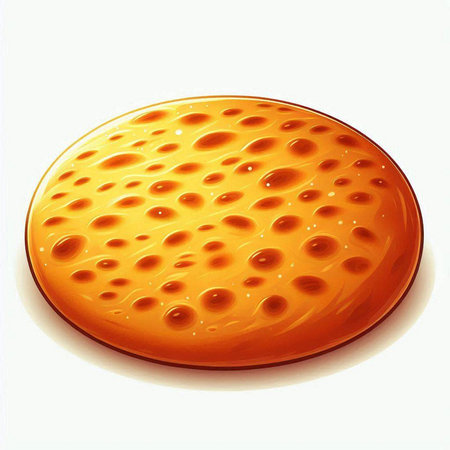 Illustration of an orange round biscuit on a white background.のイラスト素材