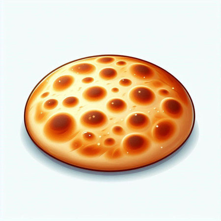 Illustration of a round biscuit with holes on a white backgroundのイラスト素材