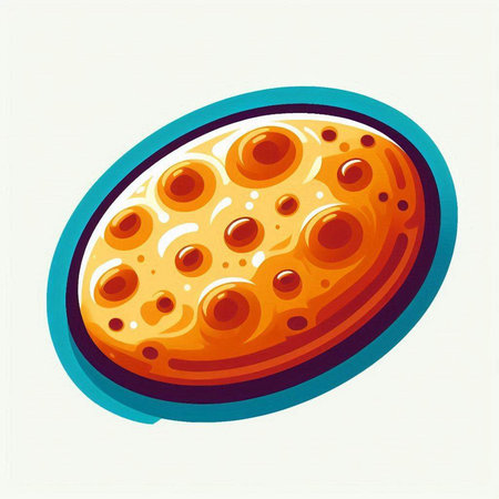 Illustration of a pizza on a white background. Vector illustration.のイラスト素材