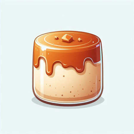 Illustration of a caramel in a jar isolated on a white backgroundのイラスト素材