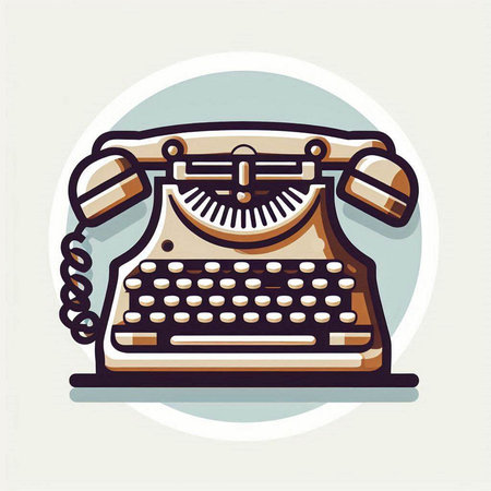 Retro typewriter icon. Vector illustration of vintage typewriter.のイラスト素材