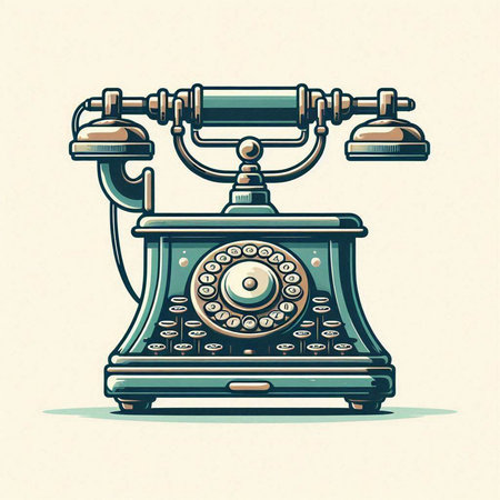Retro telephone in retro style. Vector illustration. Eps 10.のイラスト素材