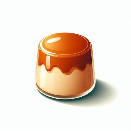 Illustration of a cup of caramel on a white background with shadowのイラスト素材