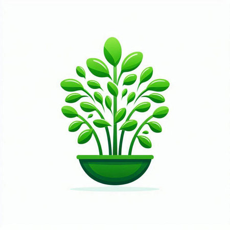 Green plant in pot isolated on white background. Vector Illustration.のイラスト素材