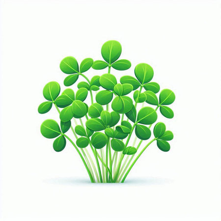 Green sprouts on white background. Vector illustration for your design.のイラスト素材