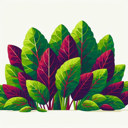 Green and red leaves on white background. Vector illustration. Eps 10.のイラスト素材