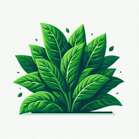 Green leaves on a white background. Vector illustration for your design.のイラスト素材